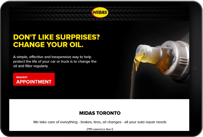Midas Toronto website